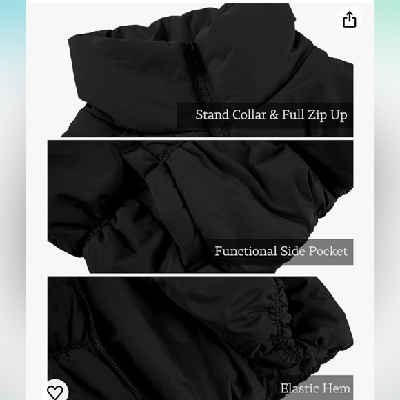 Amazon Fashion Black Puffer Vest (M) - Picture 4 of 4